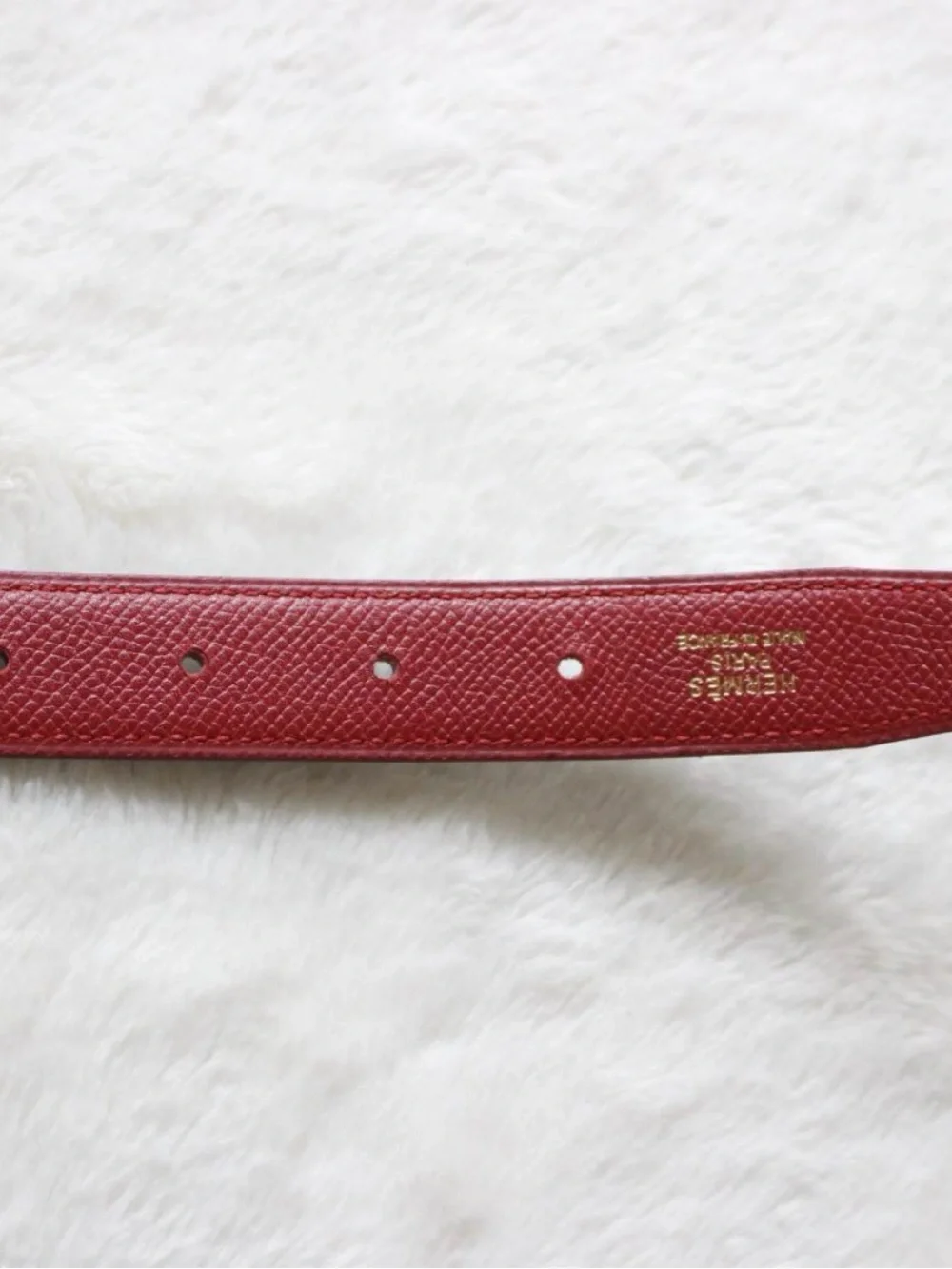 Hermes Orange Leather Belt with Gold H Buckle